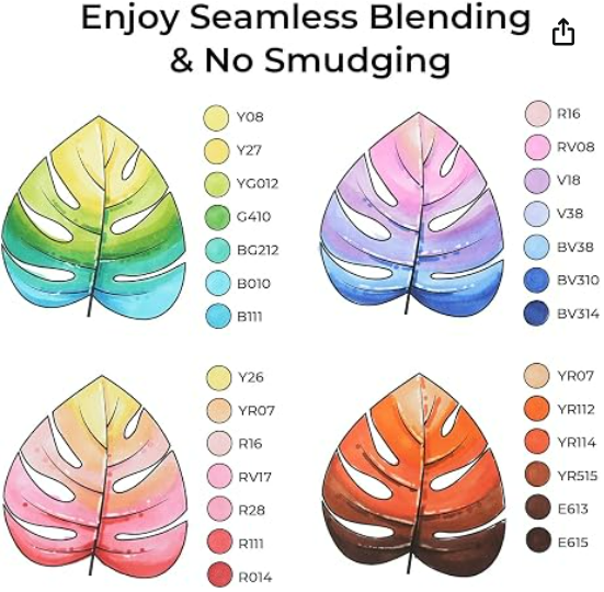 Ohuhu Alcohol Markers 320 Colors Chisel & Fine AP Certified