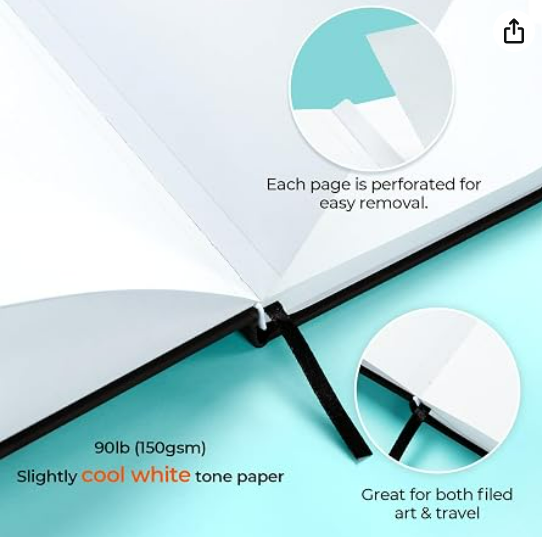 Ohuhu 5.5x8.5 Double-Sided Bleedproof Sketchbook 60 Sheets